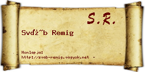 Sváb Remig névjegykártya